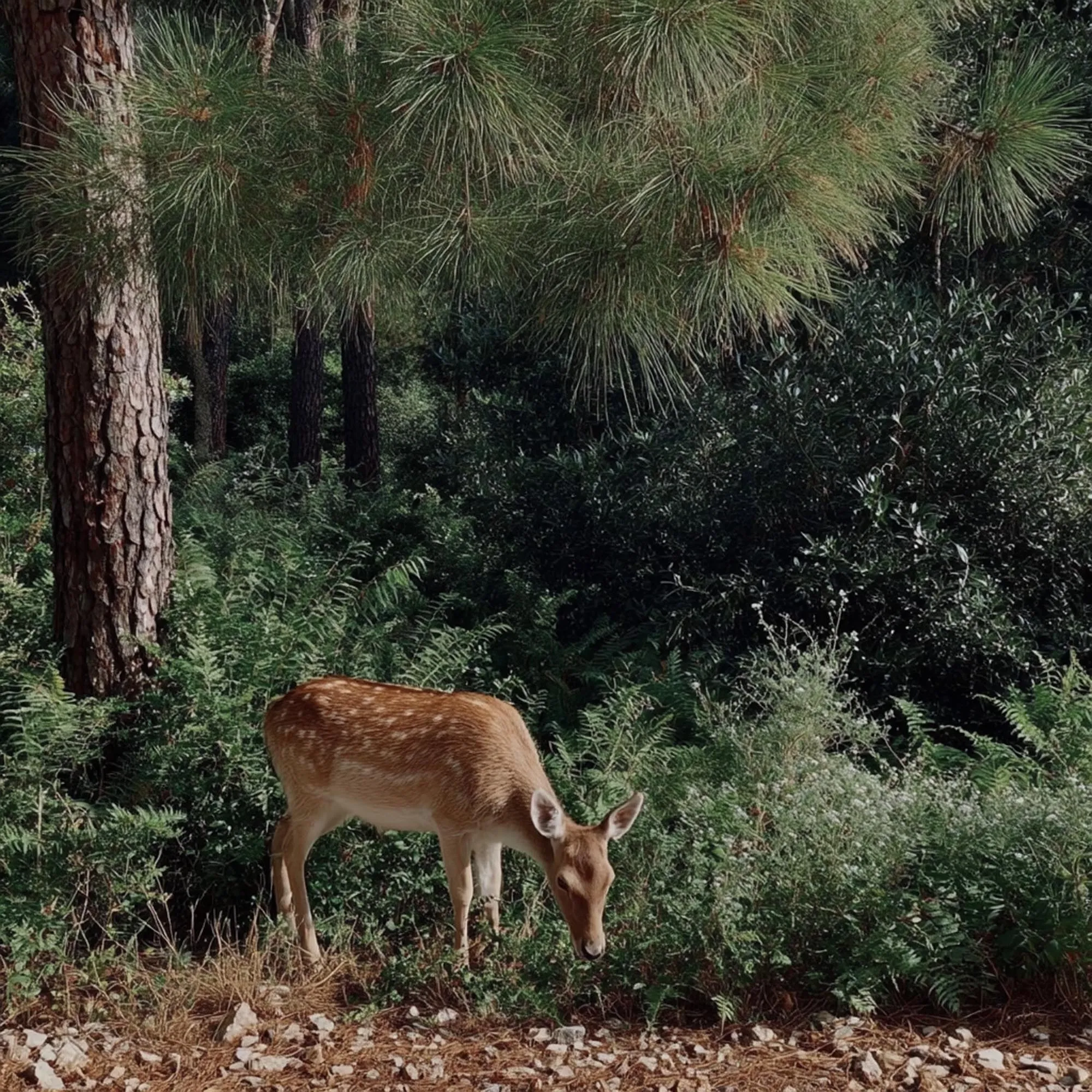 A deer in the undergrowth