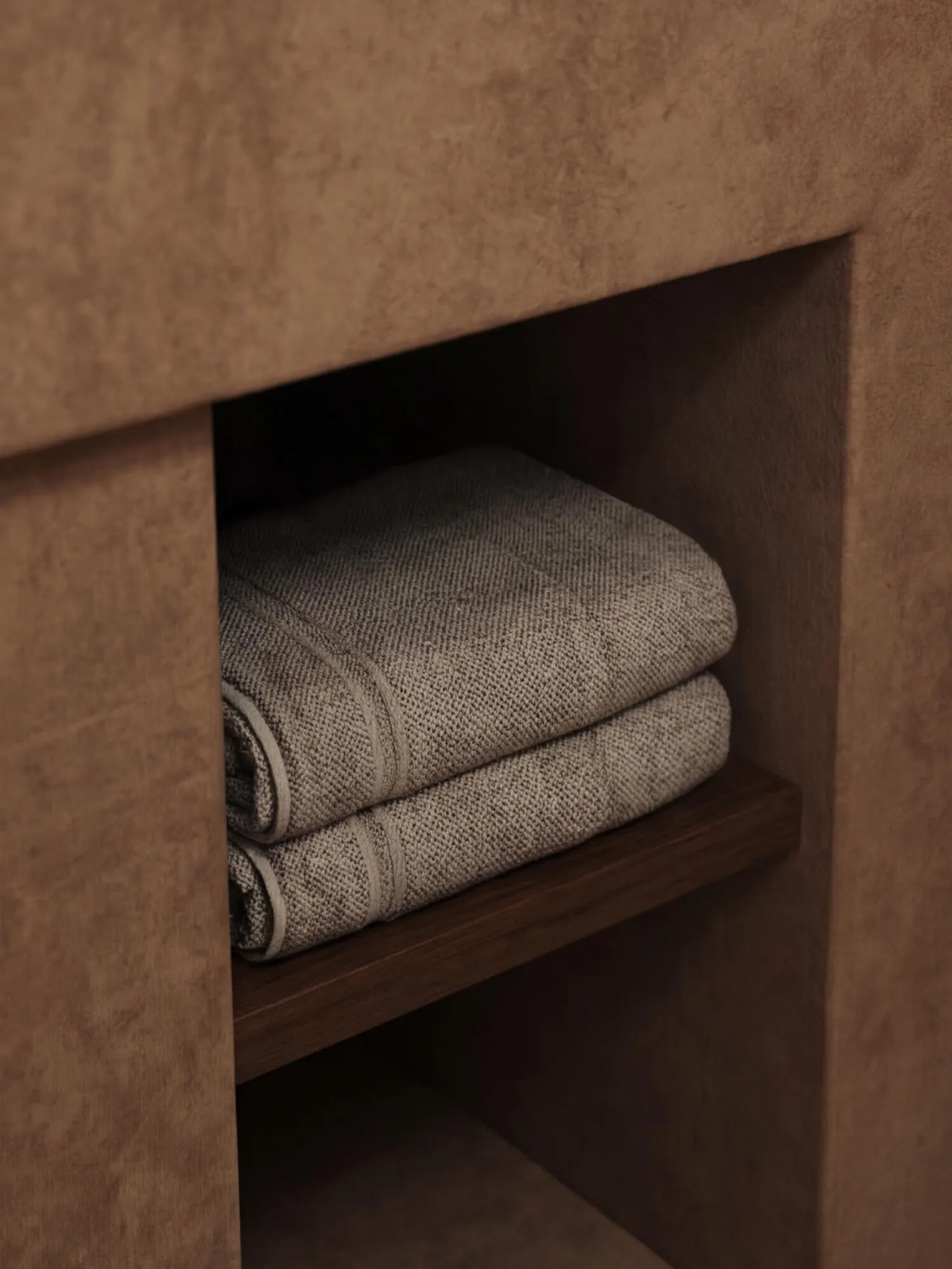 Niche with folded towels