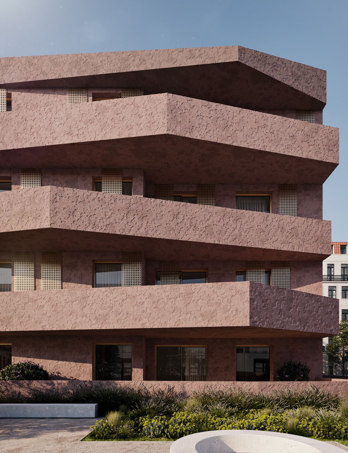 Red Block - Outdoors, facade by day | GDA-V Architectural Visualization